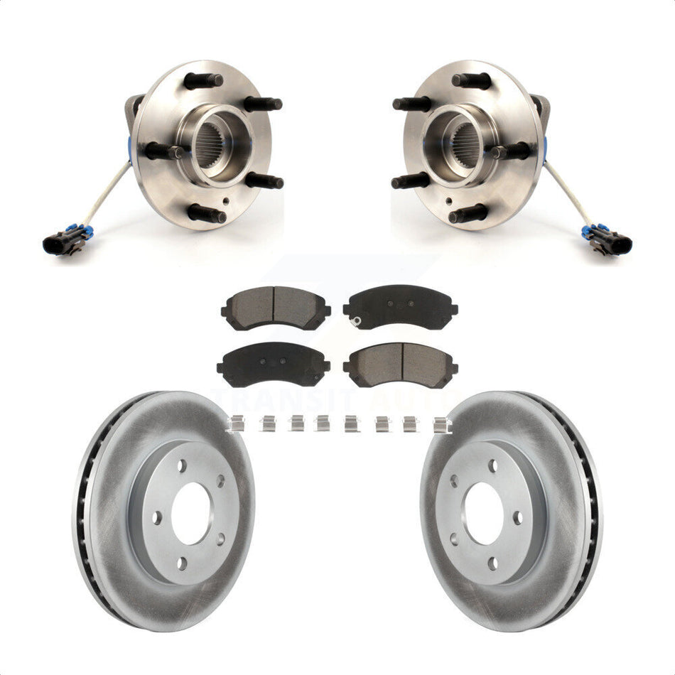 Front Hub Bearing Assembly With Coated Disc Brake Rotors And Ceramic Pads Kit For Buick Rendezvous Pontiac Aztek KBB-121205