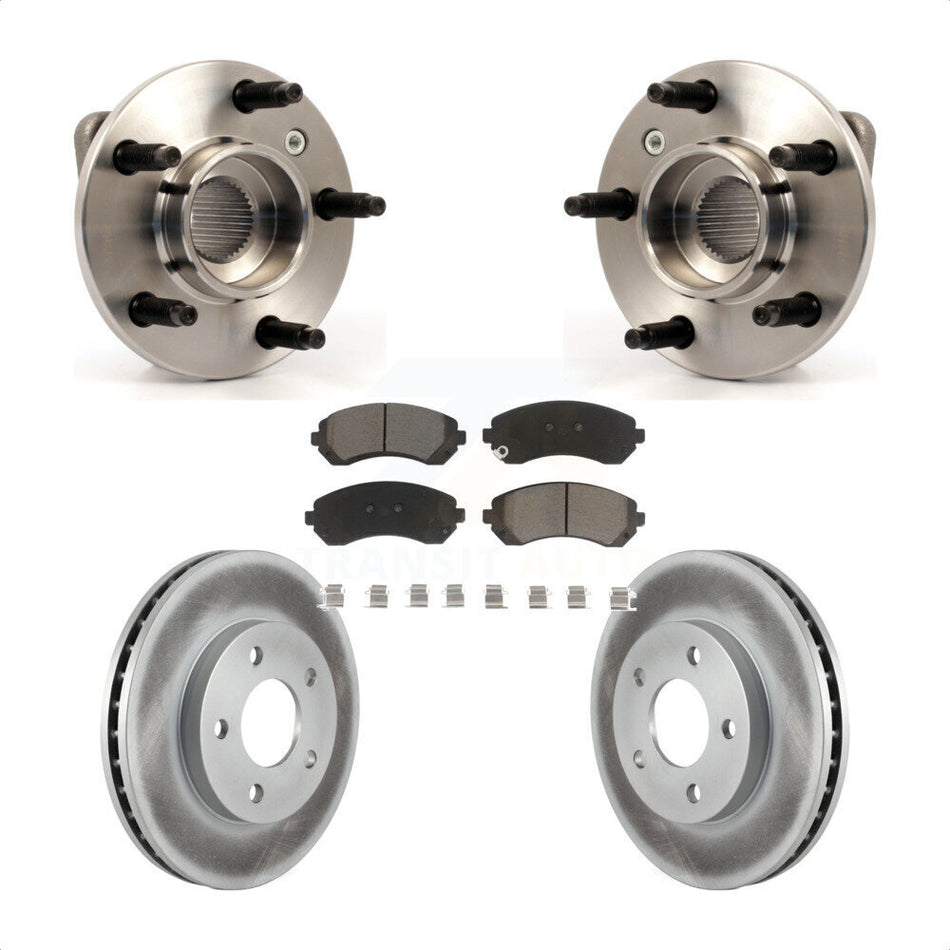 Front Hub Bearing Assembly With Coated Disc Brake Rotors And Ceramic Pads Kit For Buick Rendezvous Pontiac Aztek KBB-121206