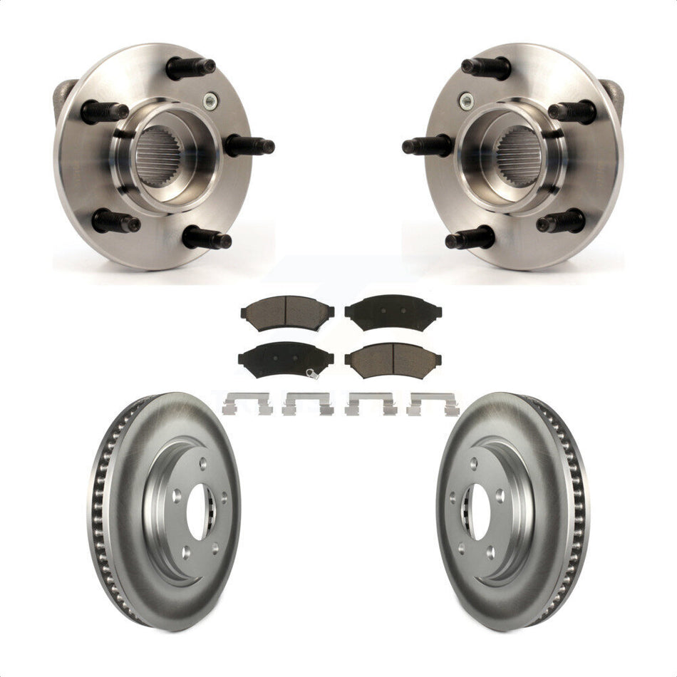 Front Hub Bearing Assembly With Coated Disc Brake Rotors And Ceramic Pads Kit For Pontiac Grand Prix Buick LaCrosse Allure KBB-121212