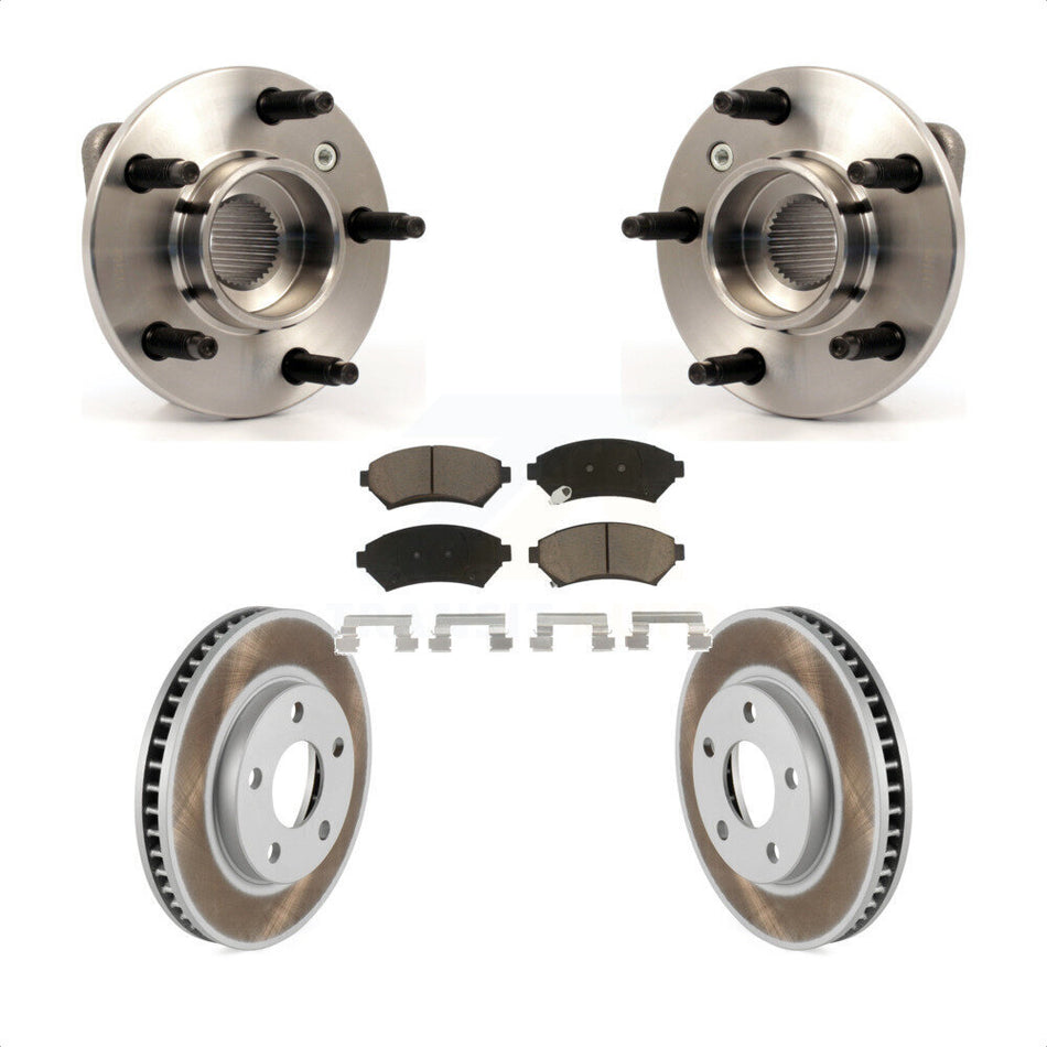 Front Hub Bearing Assembly With Coated Disc Brake Rotors And Ceramic Pads Kit For Buick Century Chevrolet Venture Pontiac Montana Regal Grand Prix KBB-121213