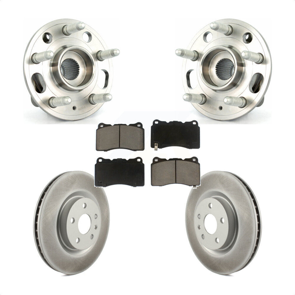 Front Hub Bearing Assembly With Coated Disc Brake Rotors And Ceramic Pads Kit For Cadillac XTS Buick Regal KBB-121222
