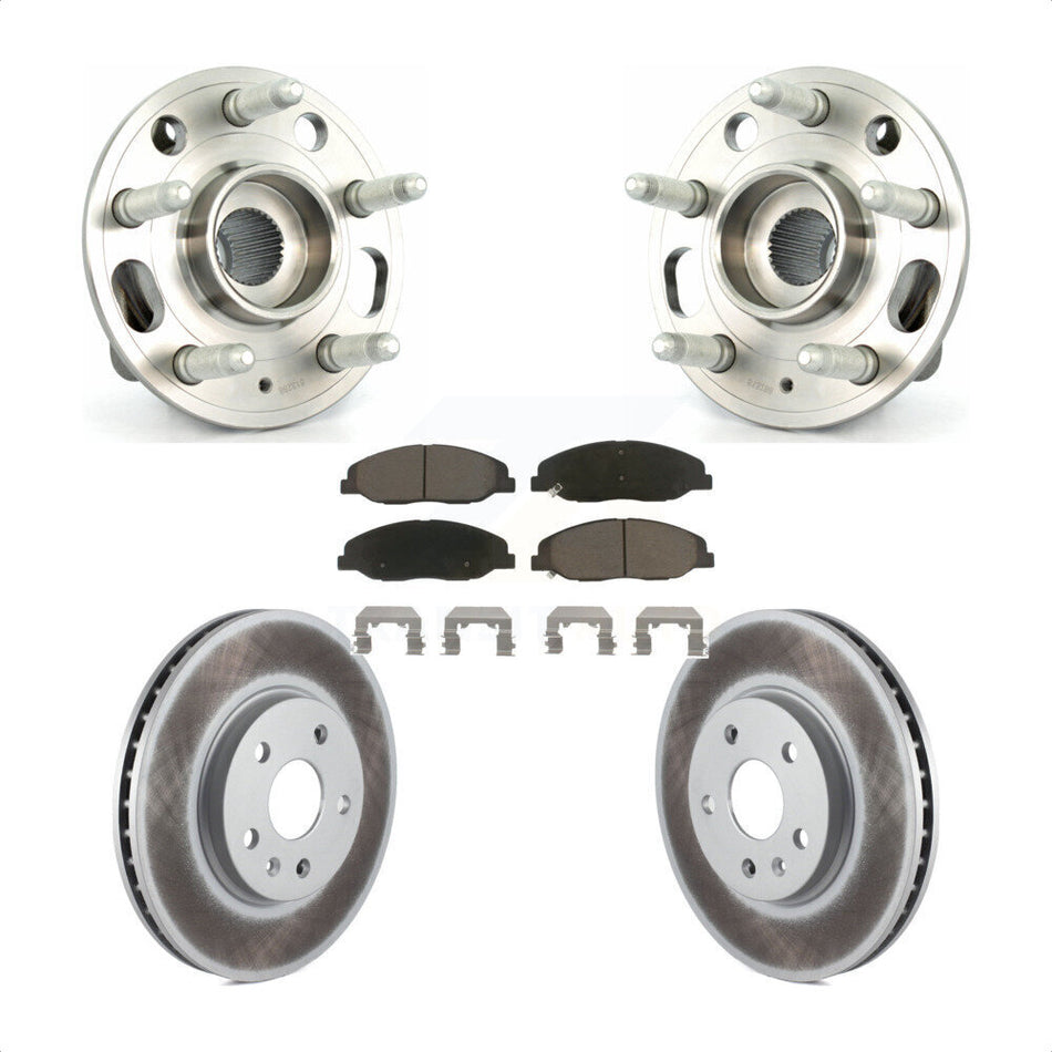Front Hub Bearing Assembly With Coated Disc Brake Rotors And Ceramic Pads Kit For Cadillac CTS Without Heavy Duty Brakes KBB-121225
