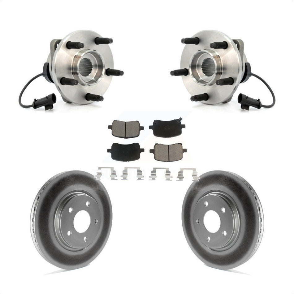 Front Hub Bearing Assembly With Coated Disc Brake Rotors And Ceramic Pads Kit For Chevrolet Malibu HHR Pontiac G6 KBB-121244