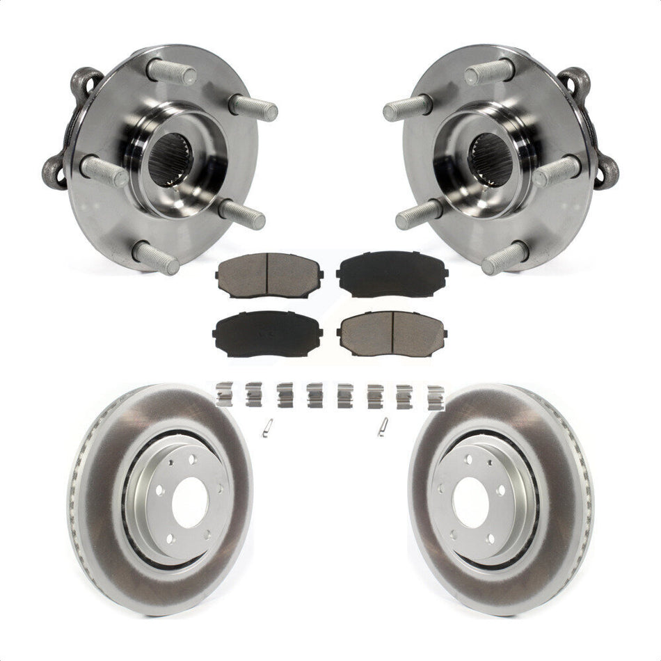 Front Hub Bearing Assembly With Coated Disc Brake Rotors And Ceramic Pads Kit For 2019-2022 Mazda CX-5 Turbocharged KBB-121250