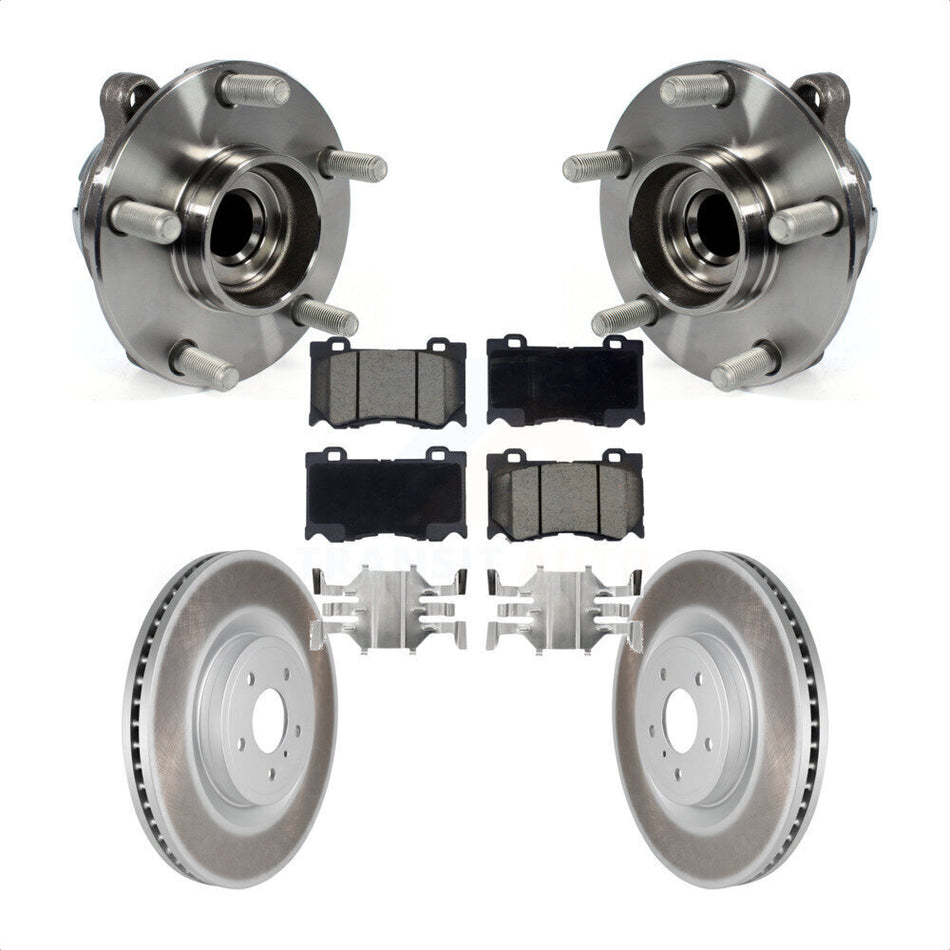 Front Hub Bearing Assembly With Coated Disc Brake Rotors And Ceramic Pads Kit For INFINITI G37 Q50 Nissan 370Z Q60 M37 Q70 Q70L QX70 M56 Z KBB-121267