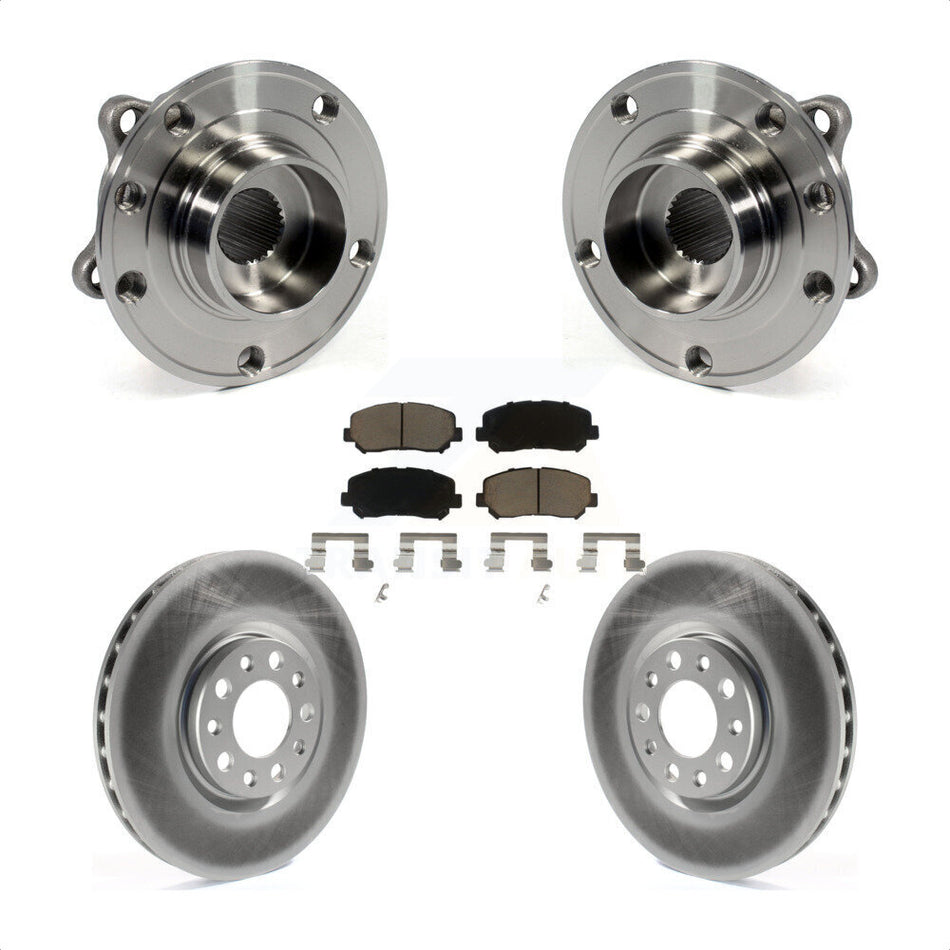 Front Hub Bearing Assembly With Coated Disc Brake Rotors And Ceramic Pads Kit For Dodge Dart Chrysler 200 KBB-121271