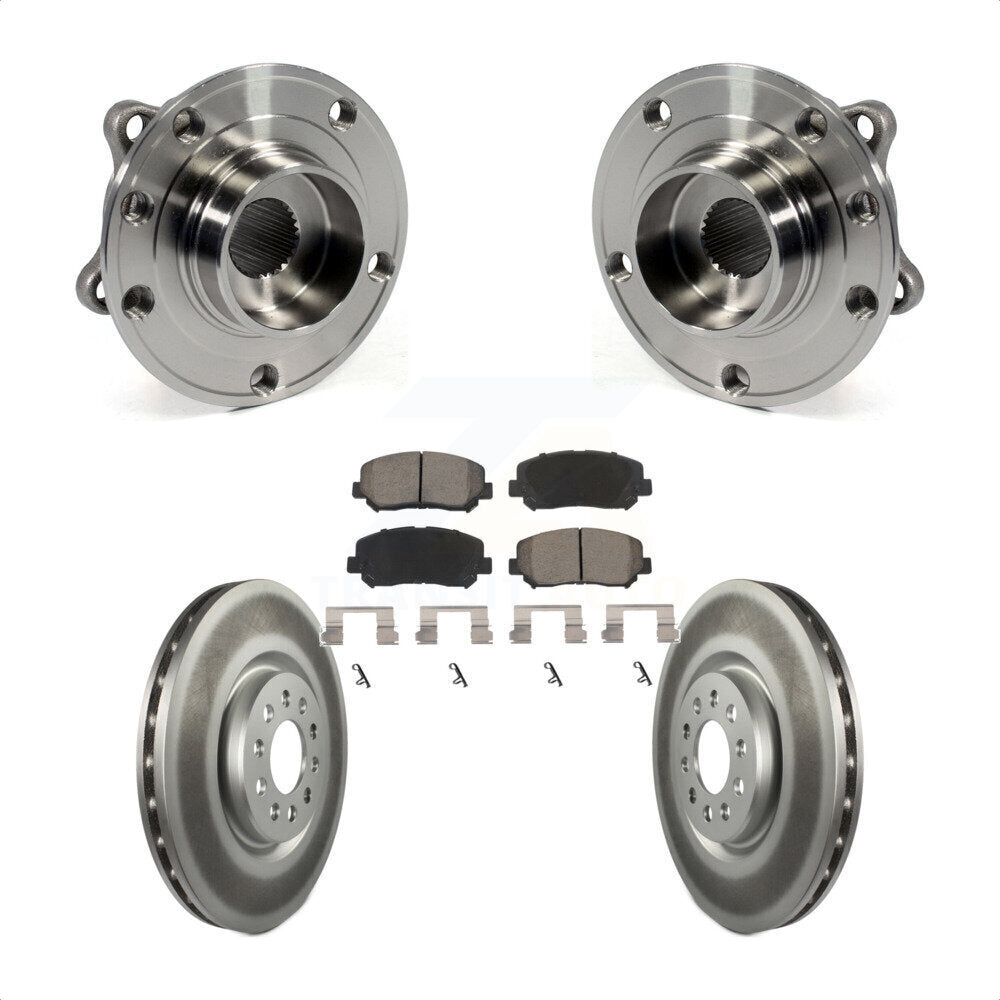 Front Hub Bearing Assembly Coated Disc Brake Rotors And Ceramic Pads Kit For Chrysler 200 KBB-121272