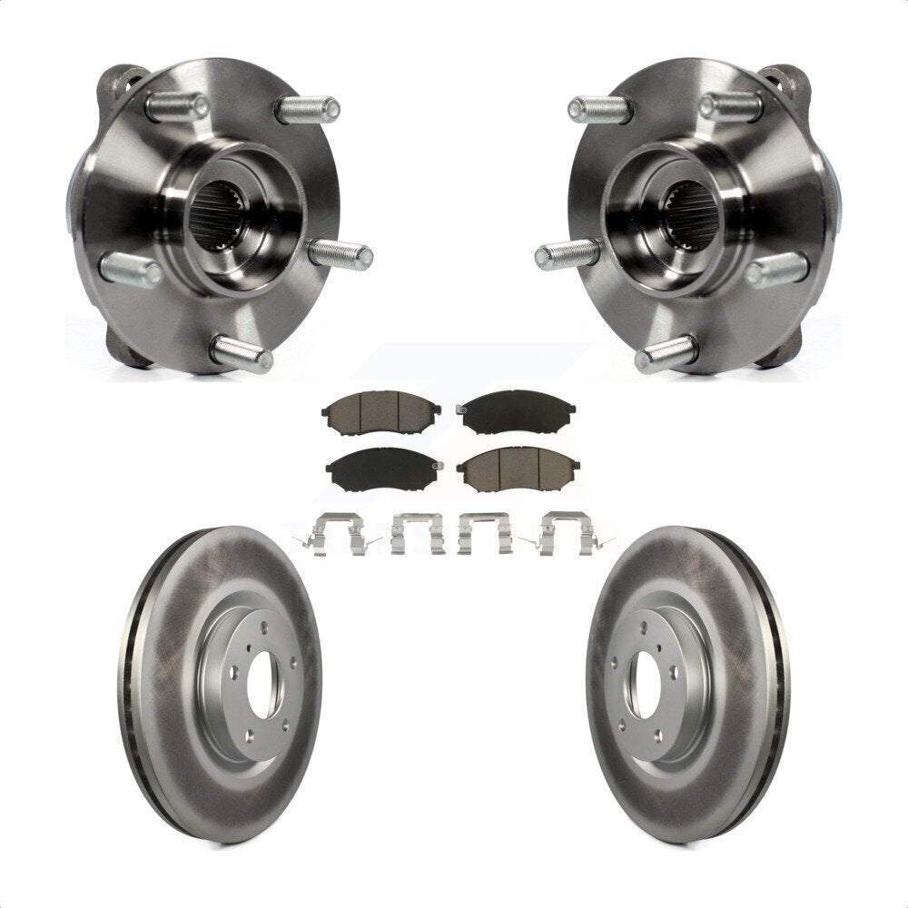 Front Hub Bearing Coated Brake Rotor Pad Kit For INFINITI G37 EX35 G35 QX50 QX70 M35 EX37 KBB-121274