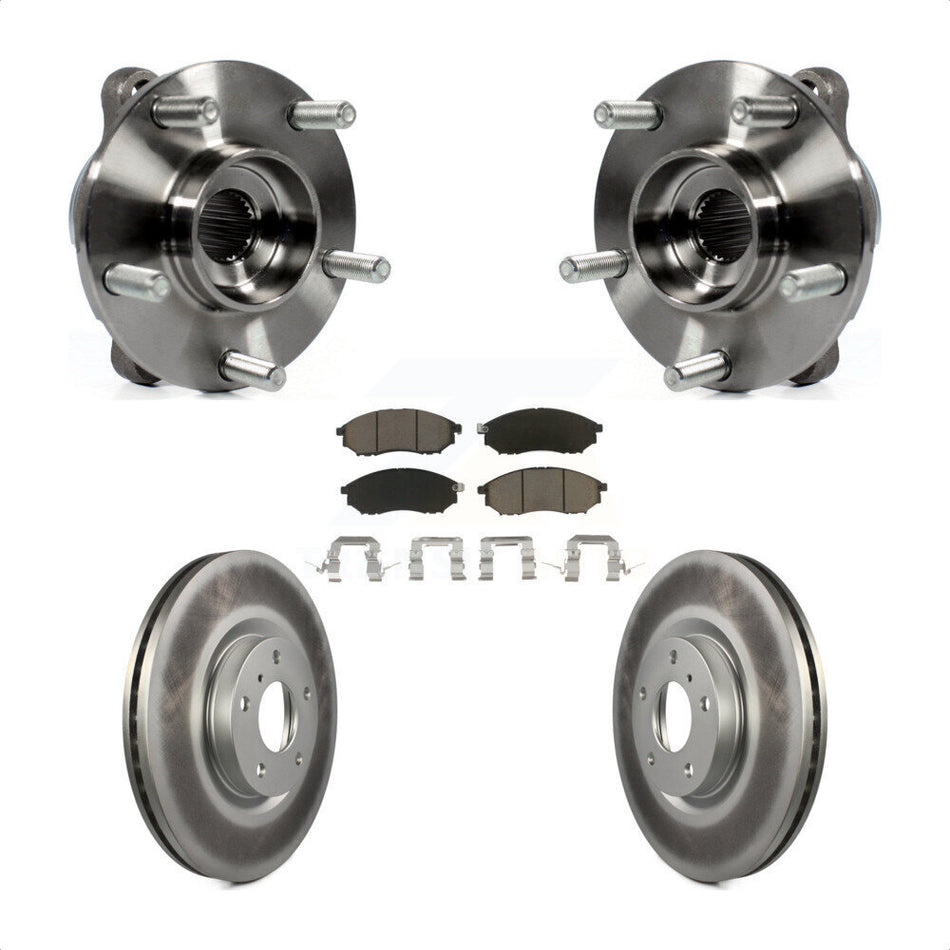 Front Hub Bearing Coated Brake Rotor Pad Kit For INFINITI G37 EX35 G35 QX50 QX70 M35 EX37 KBB-121274