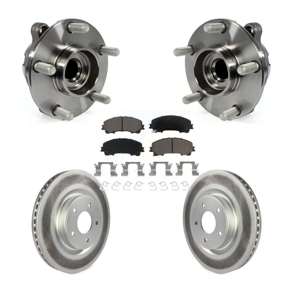 Front Hub Bearing Assembly With Coated Disc Brake Rotors And Ceramic Pads Kit For INFINITI Q50 QX50 Q60 KBB-121277