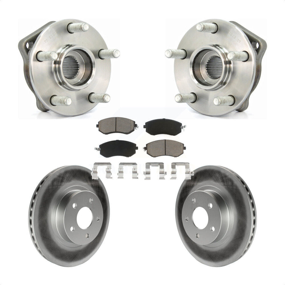 Front Hub Bearing Assembly With Coated Disc Brake Rotors And Ceramic Pads Kit For Subaru Impreza KBB-121288