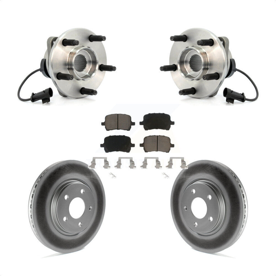 Front Hub Bearing Assembly With Coated Disc Brake Rotors And Ceramic Pads Kit For Chevrolet Malibu Pontiac G6 Saturn Aura KBB-121295