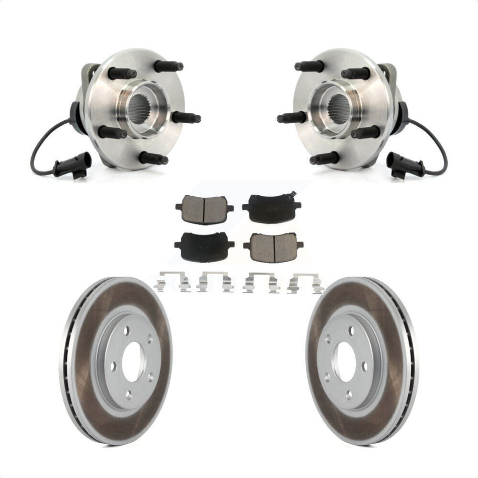 Front Hub Bearing Assembly With Coated Disc Brake Rotors And Ceramic Pads Kit For Chevrolet Malibu KBB-121297