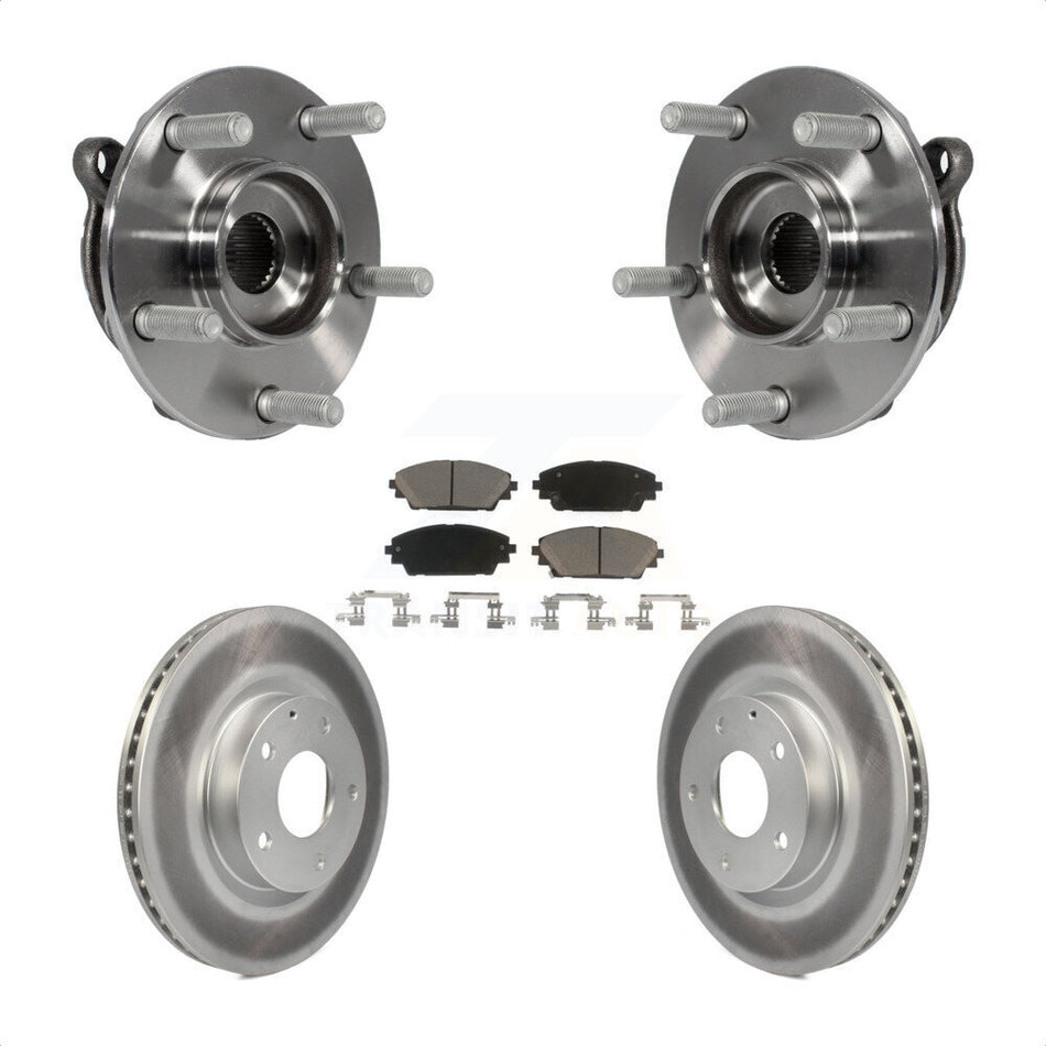 Front Hub Bearing Assembly With Coated Disc Brake Rotors And Ceramic Pads Kit For Mazda 3 CX-3 Sport KBB-121317