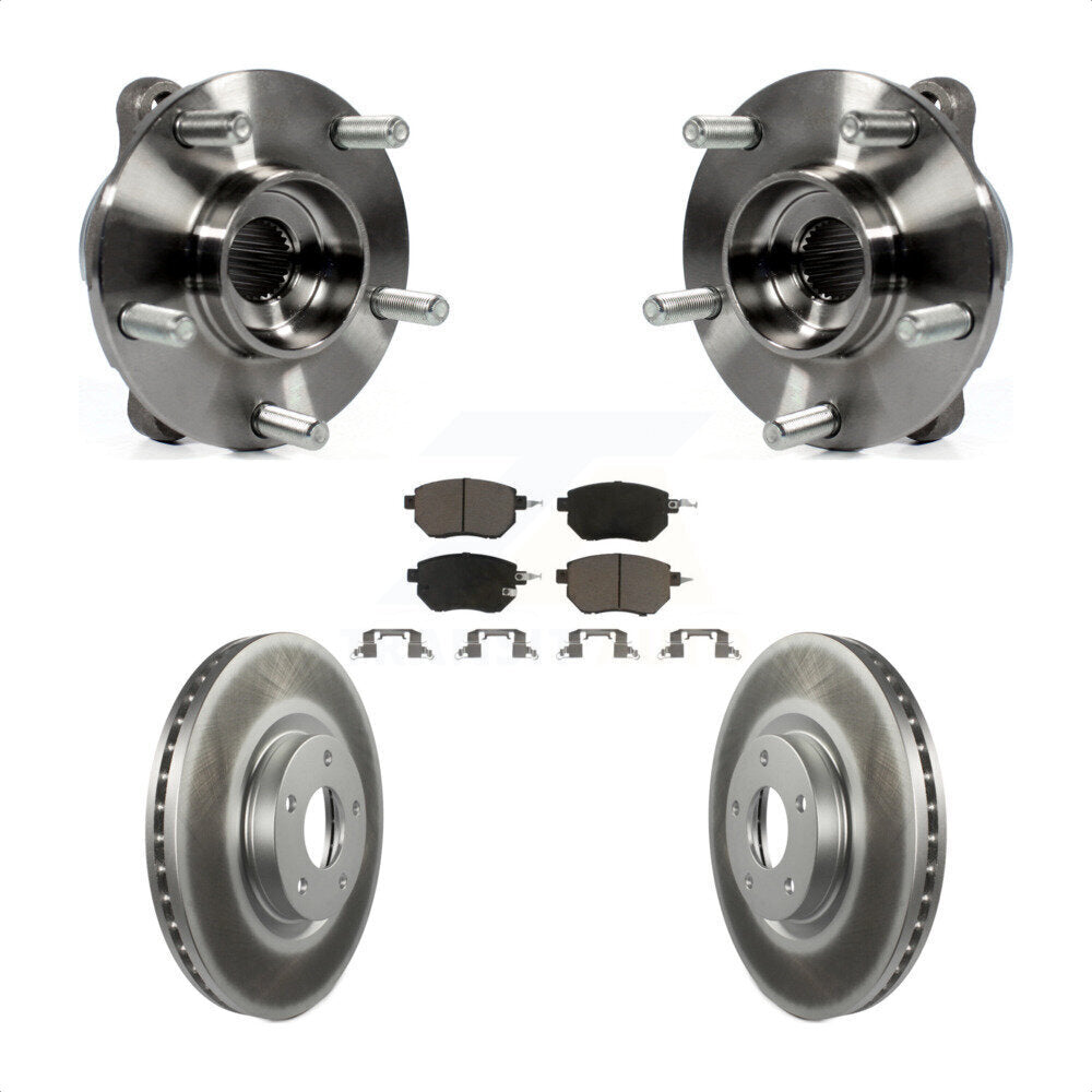 Front Hub Bearing Assembly Coated Disc Brake Rotors And Pads Kit For INFINITI FX35 FX45 KBB-121318