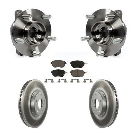 Front Hub Bearing Assembly Coated Disc Brake Rotors And Pads Kit For INFINITI FX35 FX45 KBB-121318