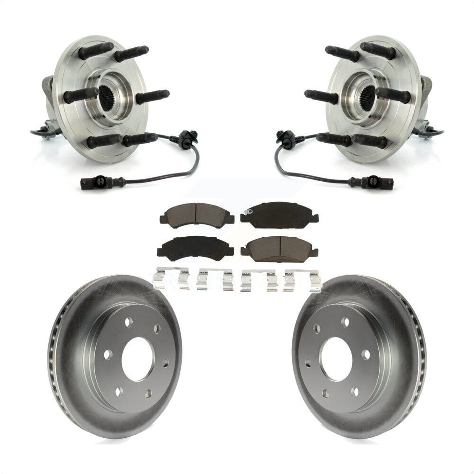 Front Hub Bearing Assembly With Coated Disc Brake Rotors And Ceramic Pads Kit For GMC Sierra 1500 KBB-121360