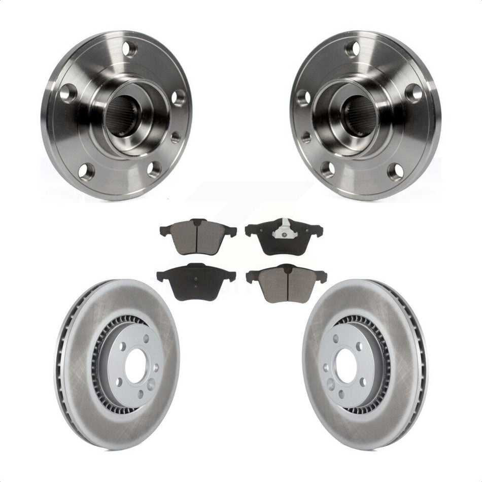 Front Hub Bearing Assembly With Coated Disc Brake Rotors And Ceramic Pads Kit For Volvo S60 XC70 S80 V60 Cross Country V70 KBB-121369