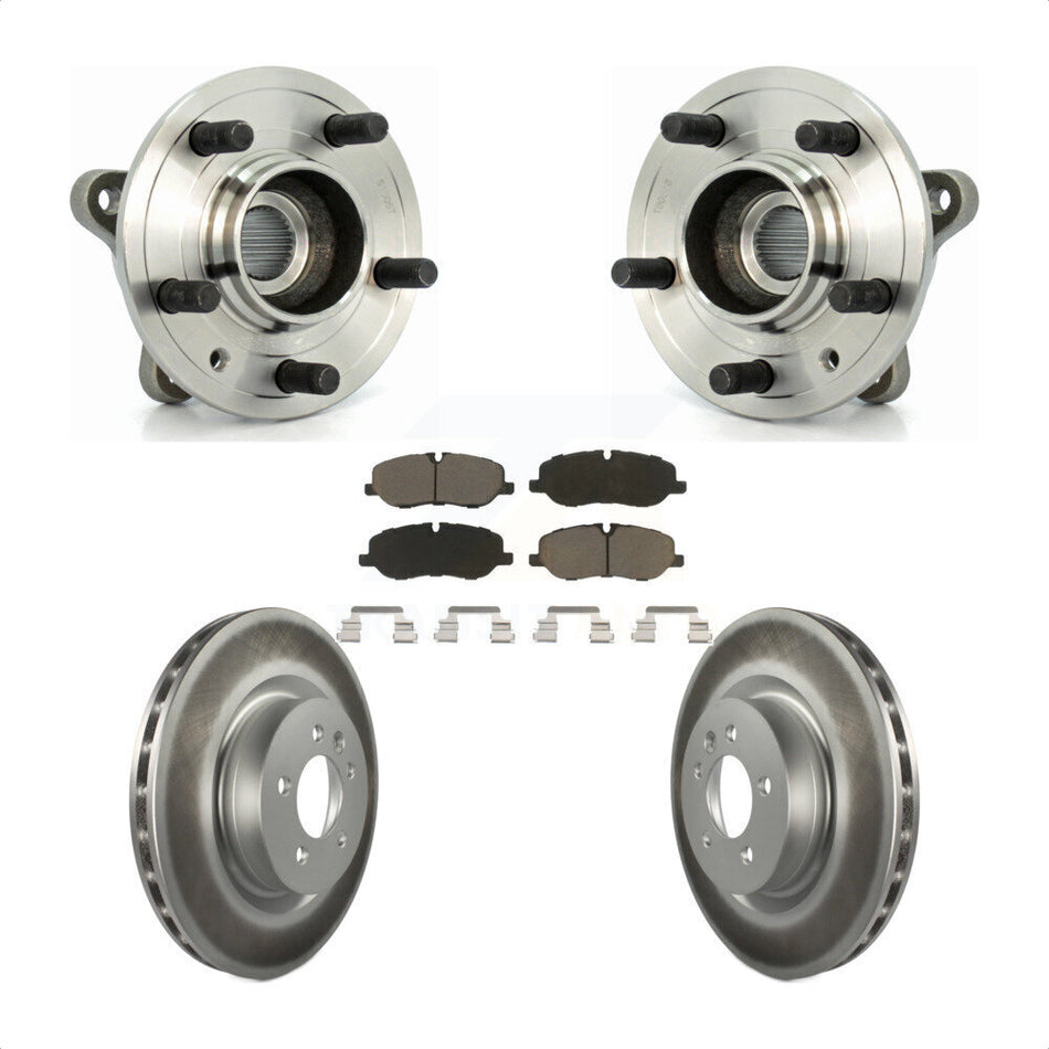 Front Hub Bearing Assembly With Coated Disc Brake Rotors And Ceramic Pads Kit For 2006-2007 Land Rover Range Sport Supercharged KBB-121387