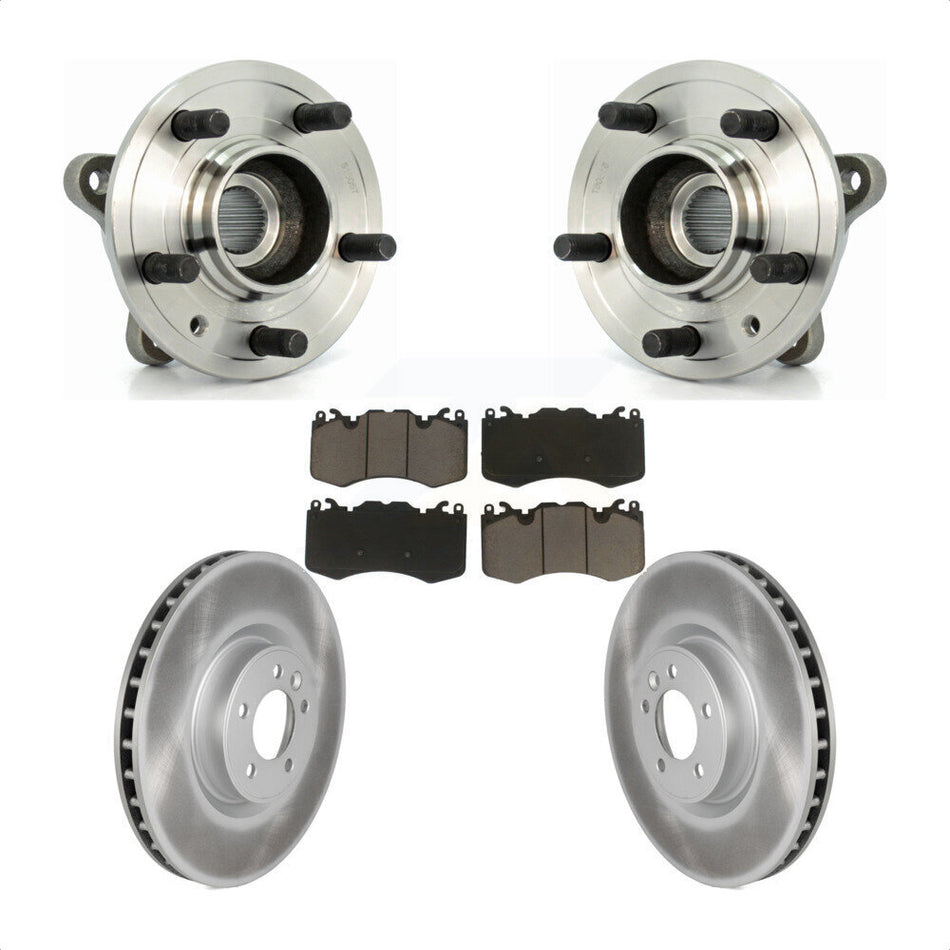 Front Hub Bearing Assembly With Coated Disc Brake Rotors And Ceramic Pads Kit For 2010-2013 Land Rover Range Sport Supercharged KBB-121389
