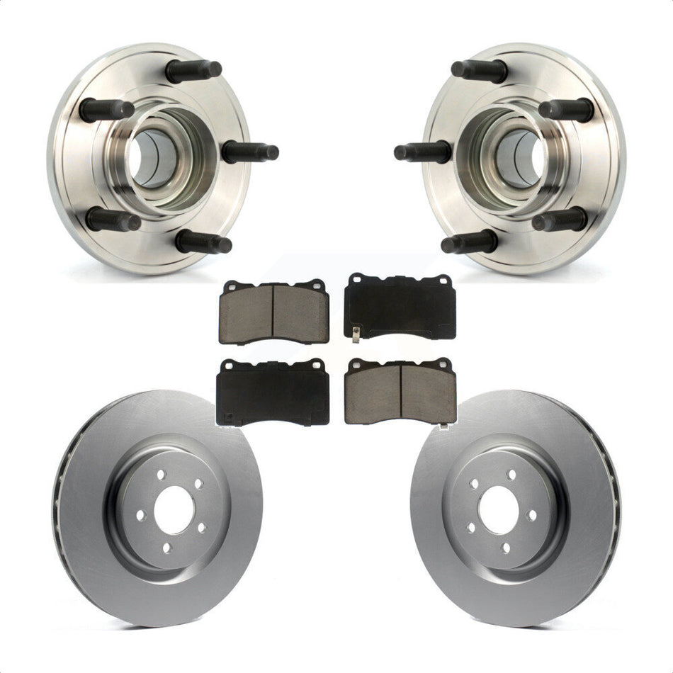 Front Hub Bearing Assembly With Coated Disc Brake Rotors And Ceramic Pads Kit For Ford Mustang KBB-121391