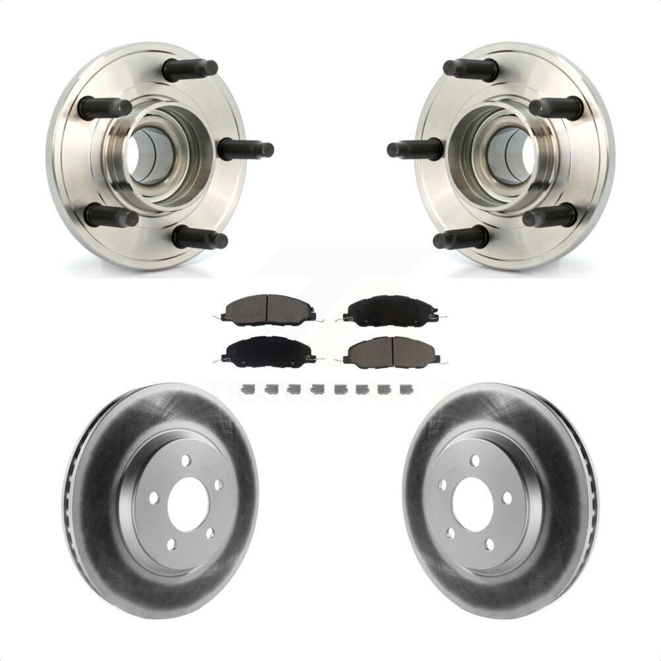 Front Hub Bearing Assembly With Coated Disc Brake Rotors And Ceramic Pads Kit For Ford Mustang KBB-121393