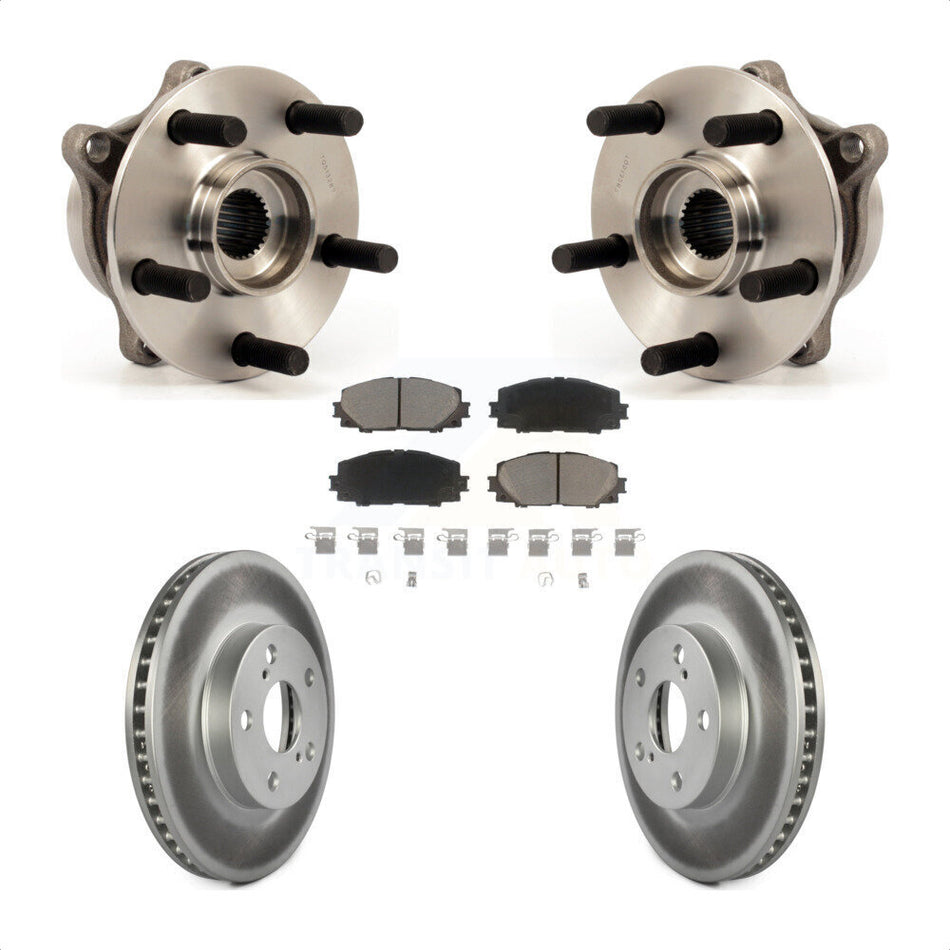 Front Hub Bearing Assembly With Coated Disc Brake Rotors And Ceramic Pads Kit For Toyota Prius Lexus CT200h Plug-In KBB-121398