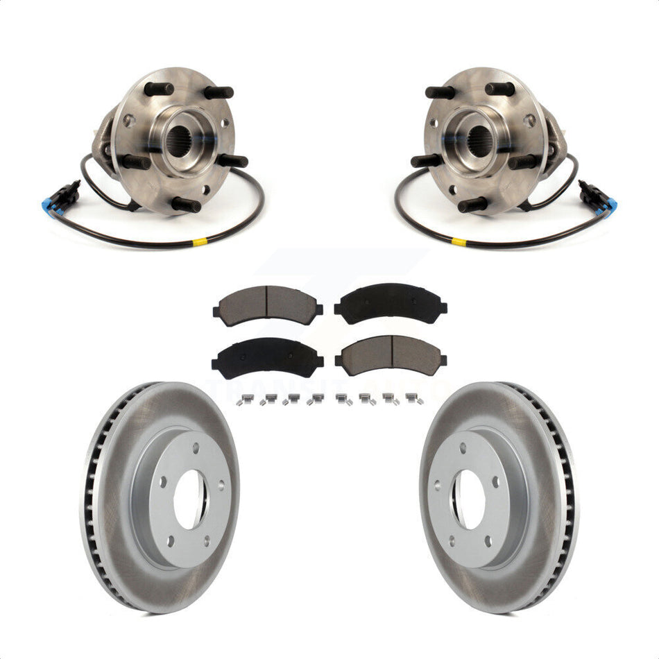 Front Hub Bearing Assembly With Coated Disc Brake Rotors And Ceramic Pads Kit For Chevrolet S10 Blazer GMC Sonoma Jimmy Oldsmobile Bravada Isuzu Hombre KBB-121410