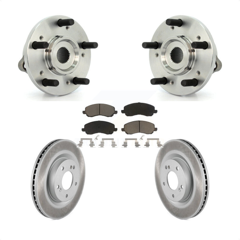 Front Hub Bearing Assembly With Coated Disc Brake Rotors And Ceramic Pads Kit For Mitsubishi Galant Eclipse KBB-121425