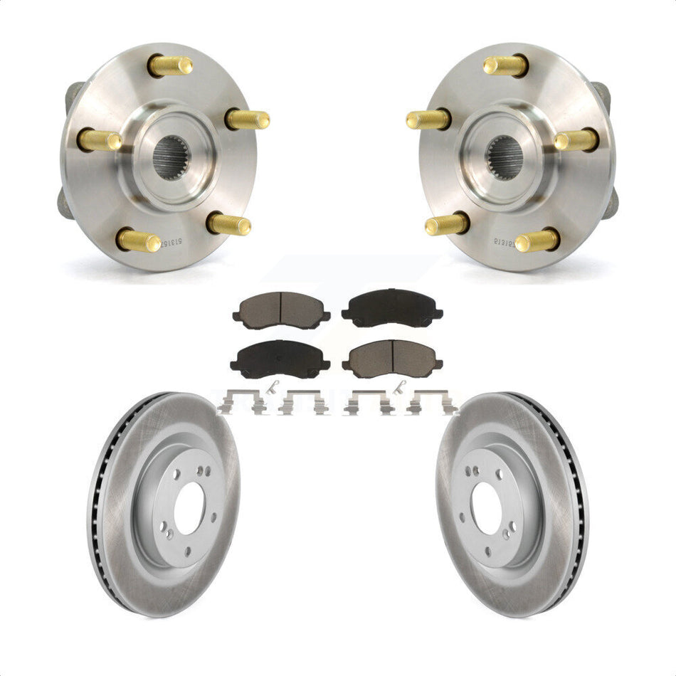 Front Hub Bearing Assembly With Coated Disc Brake Rotors And Ceramic Pads Kit For 2006 Mitsubishi Eclipse To 10 31 05 KBB-121426