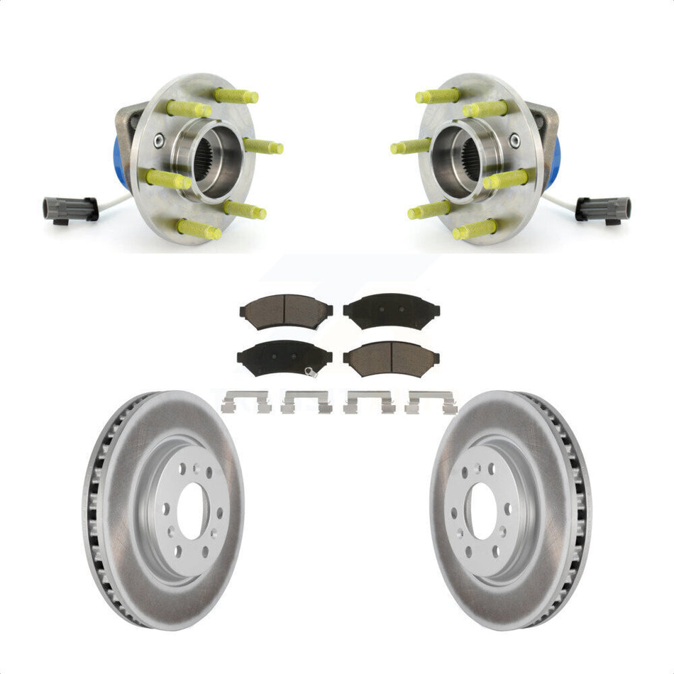 Front Hub Bearing Assembly With Coated Disc Brake Rotors And Ceramic Pads Kit For Chevrolet Uplander Buick Terraza Pontiac Montana Saturn Relay KBB-121433