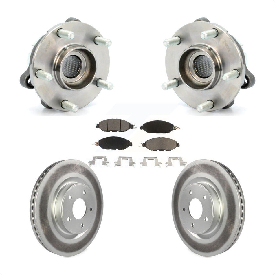 Front Hub Bearing Assembly With Coated Disc Brake Rotors And Ceramic Pads Kit For Nissan Pathfinder Murano INFINITI QX60 JX35 KBB-121441