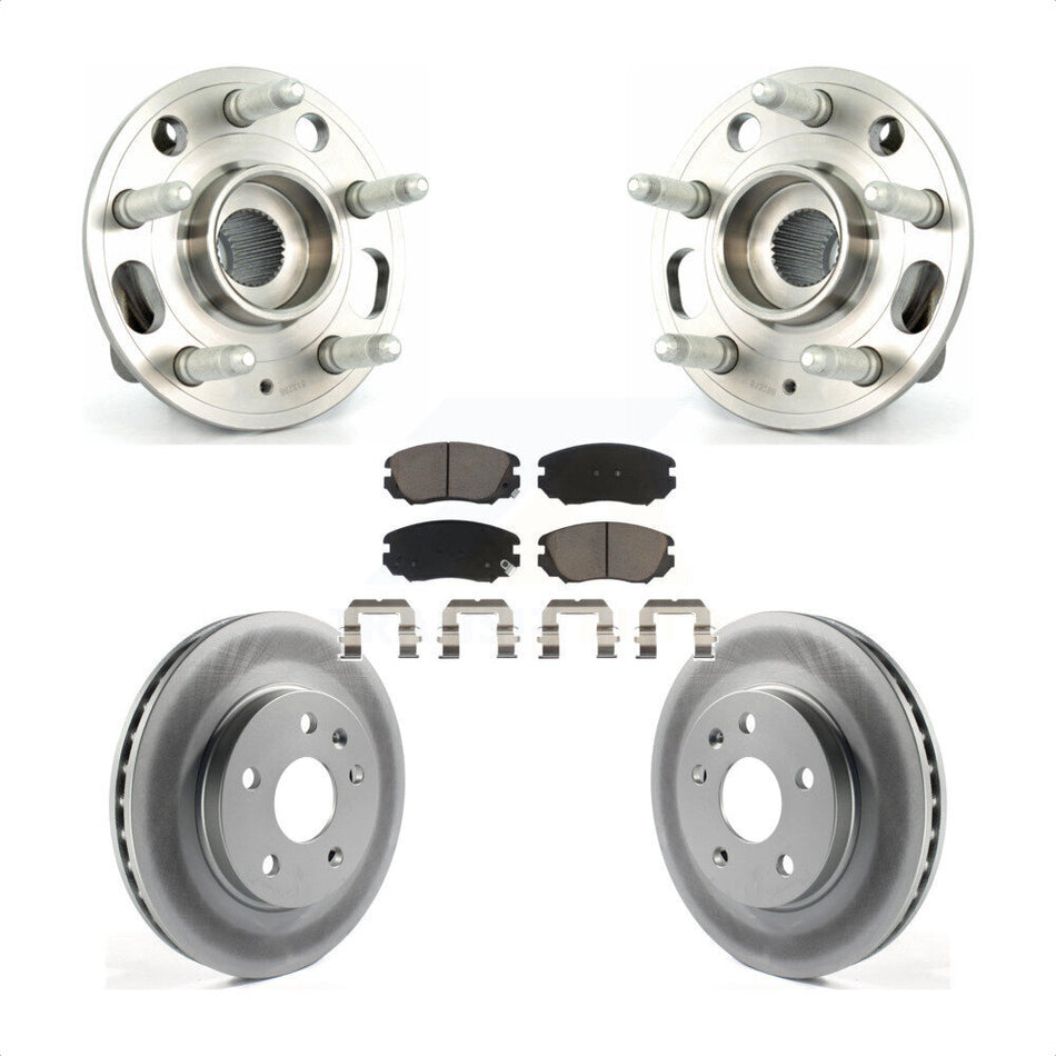 Front Hub Bearing Assembly With Coated Disc Brake Rotors And Ceramic Pads Kit For Chevrolet Malibu Buick LaCrosse Regal Limited KBB-121467