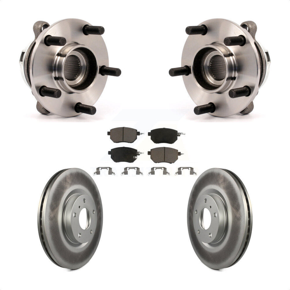 Front Hub Bearing Assembly With Coated Disc Brake Rotors And Ceramic Pads Kit For Nissan Murano KBB-121473