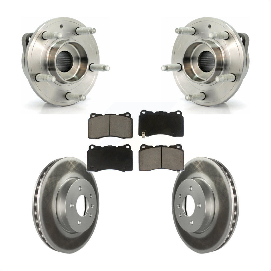 Front Hub Bearing Assembly With Coated Disc Brake Rotors And Ceramic Pads Kit For Cadillac ATS 321mm Diameter Rotor KBB-121477