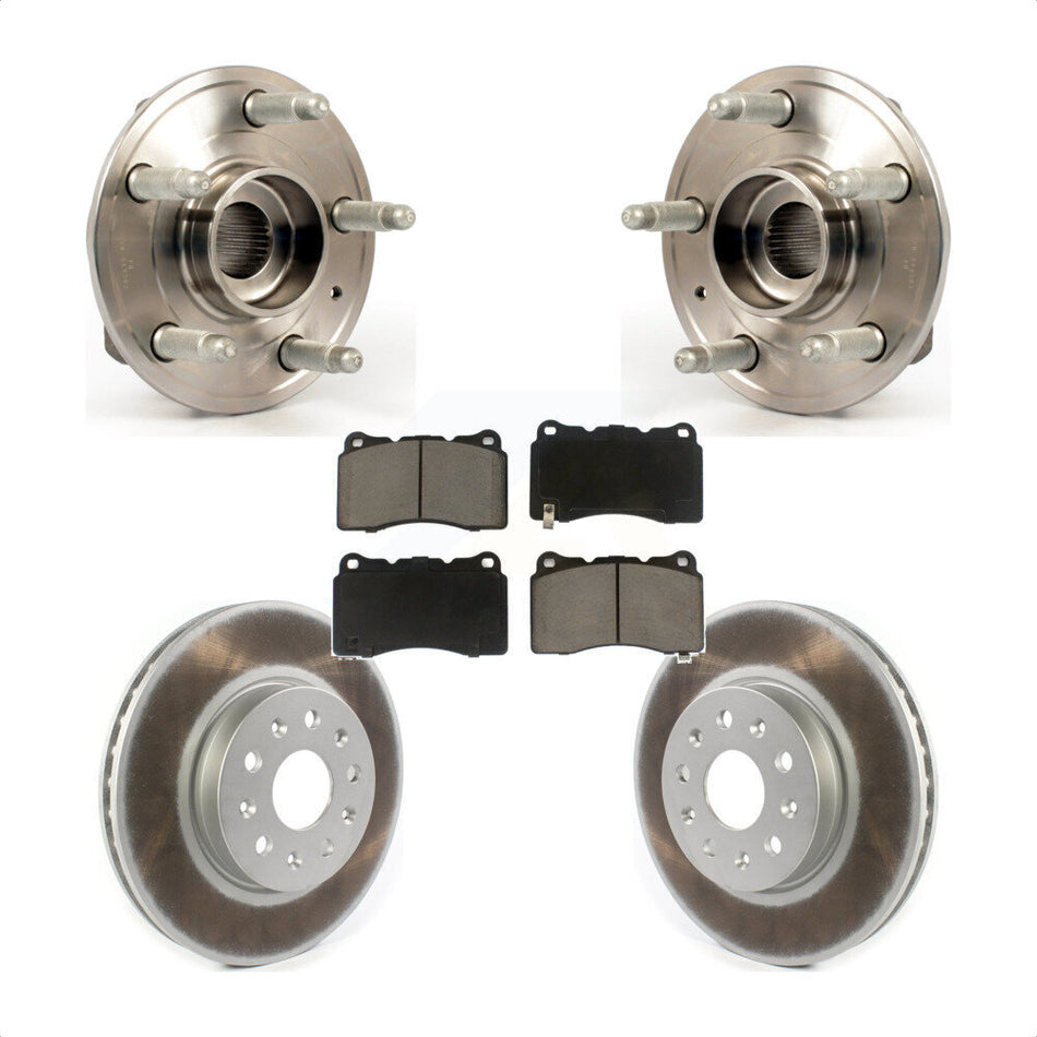 Front Hub Bearing Assembly With Coated Disc Brake Rotors And Ceramic Pads Kit For Chevrolet Camaro Cadillac CTS KBB-121479