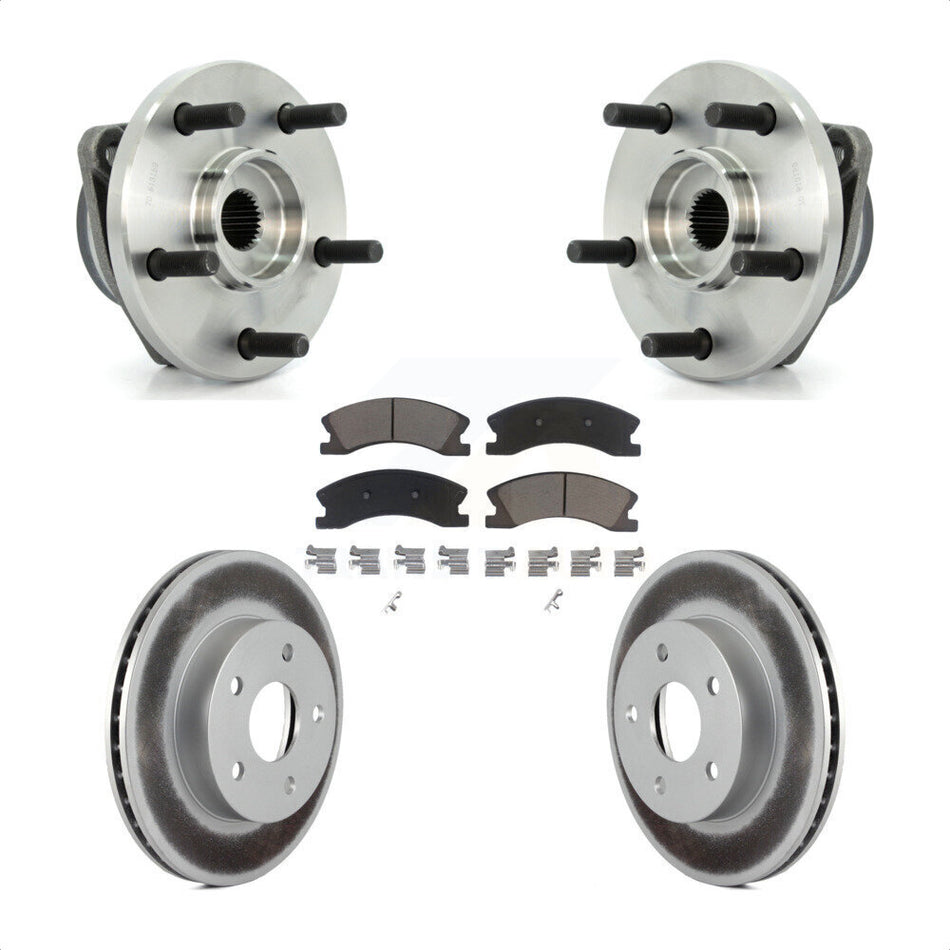 Front Hub Bearing Assembly With Coated Disc Brake Rotors And Ceramic Pads Kit For Jeep Grand Cherokee KBB-121486