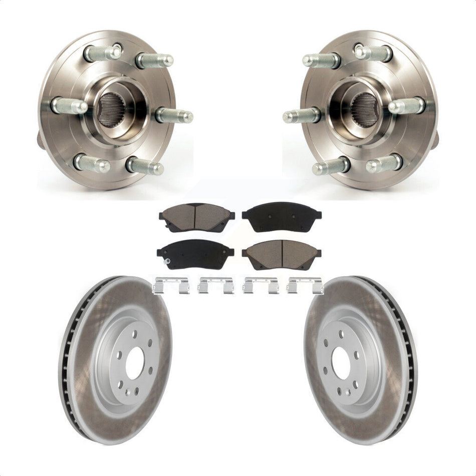 Front Hub Bearing Assembly With Coated Disc Brake Rotors And Ceramic Pads Kit For Cadillac SRX Saab 9-4X KBB-121498