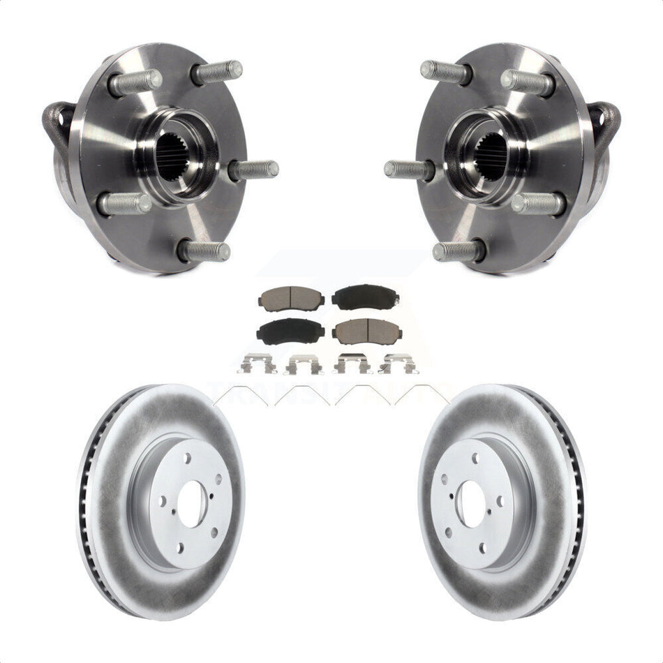 Front Hub Bearing Assembly With Coated Disc Brake Rotors And Ceramic Pads Kit For 2016-2019 Subaru Legacy 2.5L KBB-121507