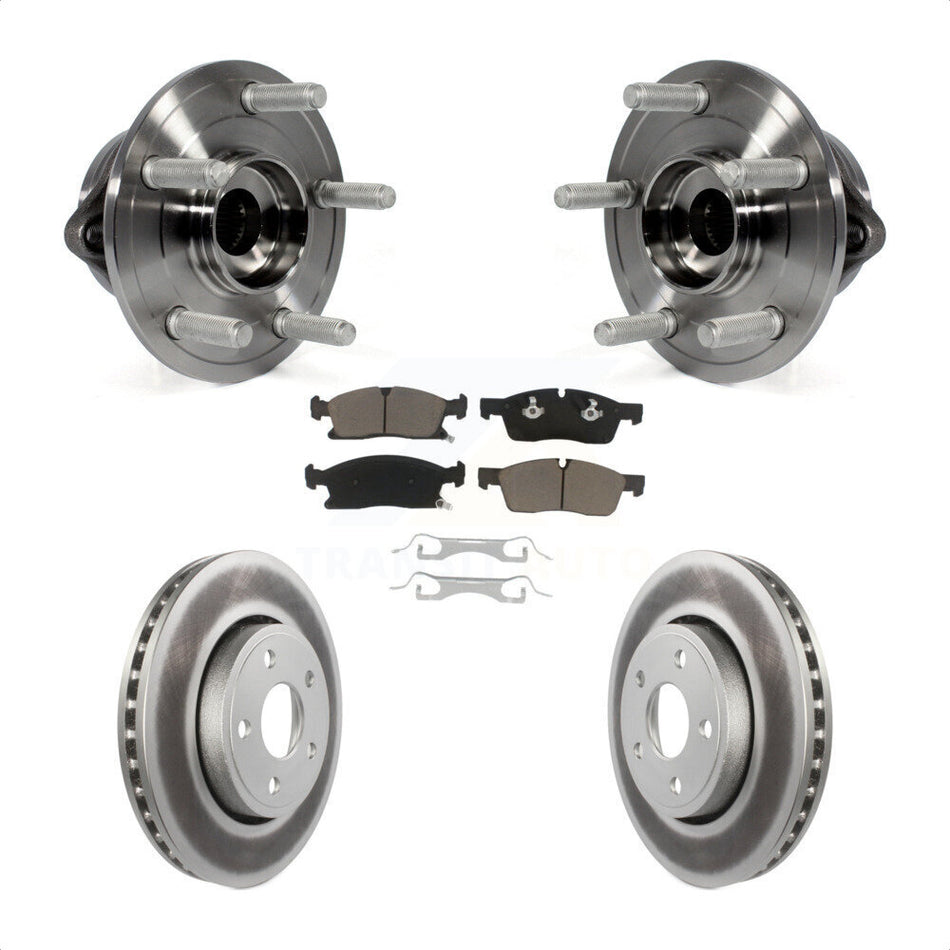 Front Hub Bearing Assembly With Coated Disc Brake Rotors And Ceramic Pads Kit For Jeep Grand Cherokee Dodge Durango KBB-121512
