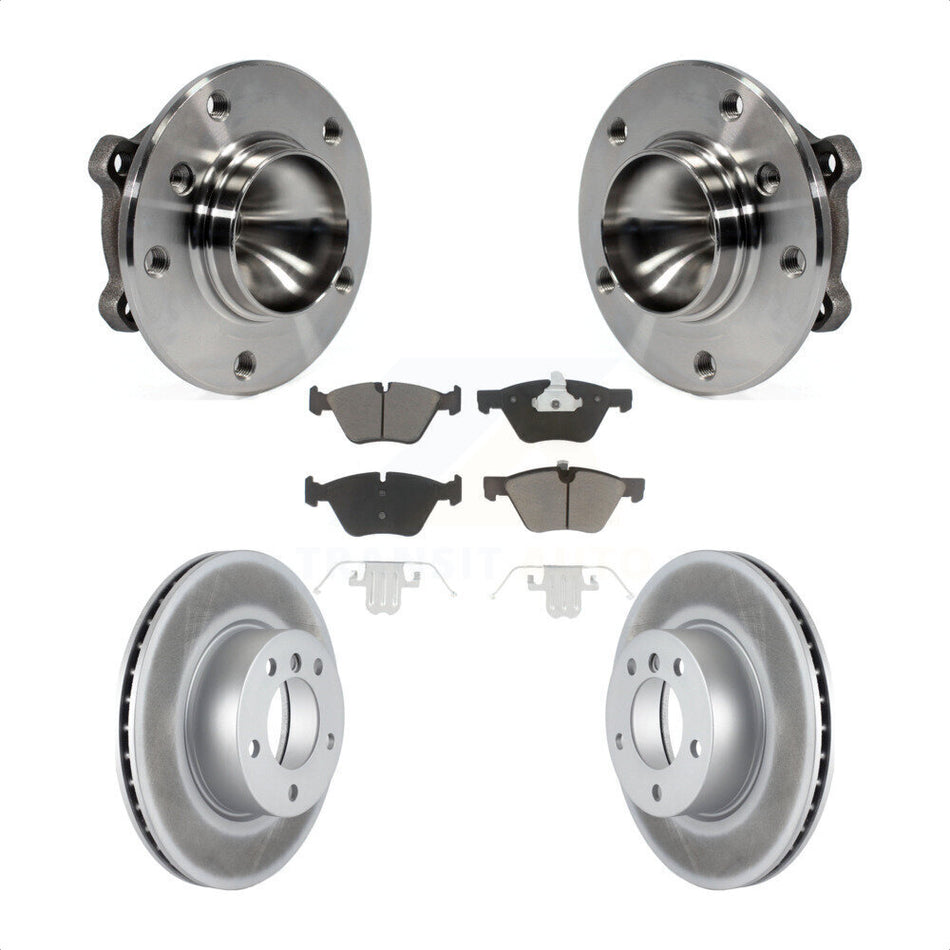 Front Hub Bearing Assembly With Coated Disc Brake Rotors And Ceramic Pads Kit For BMW 328i 325i 128i 323i KBB-121522
