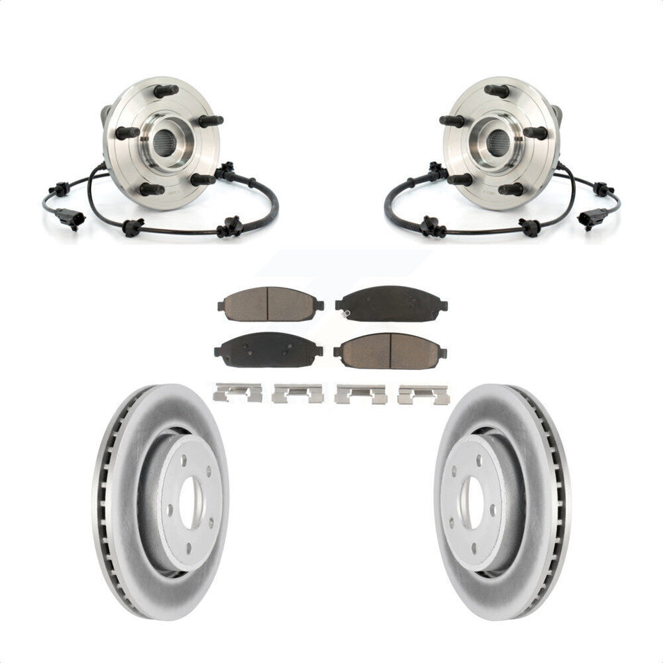 Front Hub Bearing Assembly With Coated Disc Brake Rotors And Ceramic Pads Kit For Jeep Grand Cherokee Commander KBB-121533