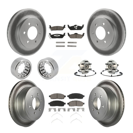 Front Rear Hub Bearing Coat Brake Rotor Pad Shoe Kit (10Pc) For 06-08 Lincoln Mark LT 4WD KBB-121579