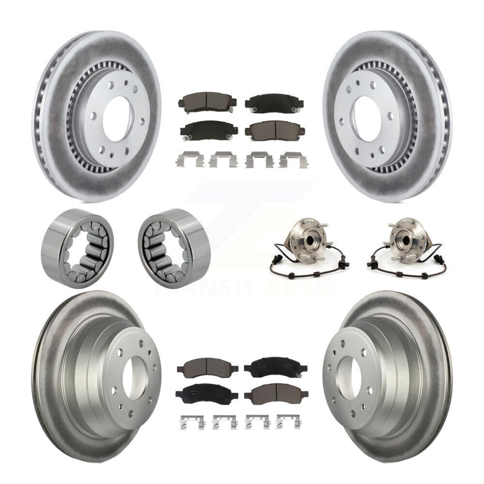 Front Rear Hub Bearing Coat Brake Rotor Pad Shoe Kit (10Pc) For Chevrolet Trailblazer GMC KBB-121590
