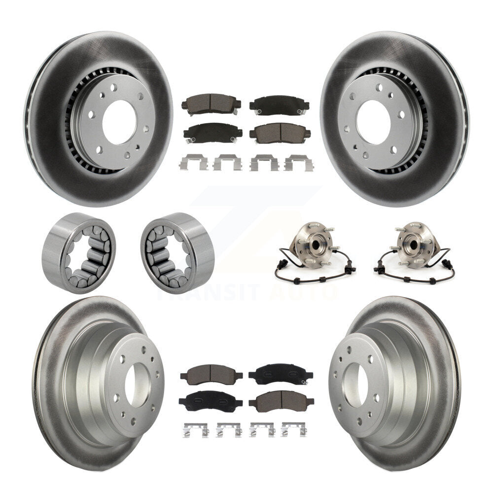 Front Rear Hub Bearing Coat Brake Rotor Pad Shoe Kit (10Pc) For Chevrolet Trailblazer GMC KBB-121591