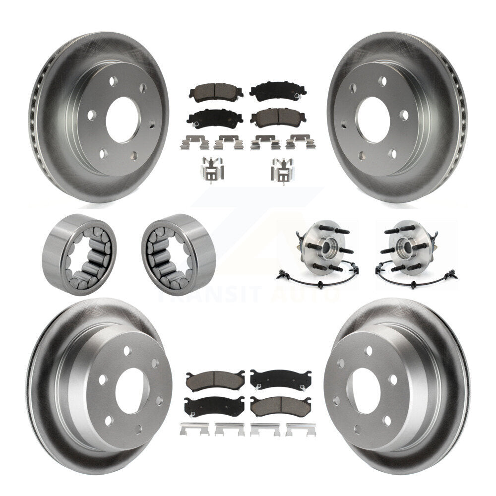 Front Rear Hub Bearing Coat Brake Rotor Pads Shoe Kit (10Pc) For Chevrolet Silverado 1500 KBB-121592
