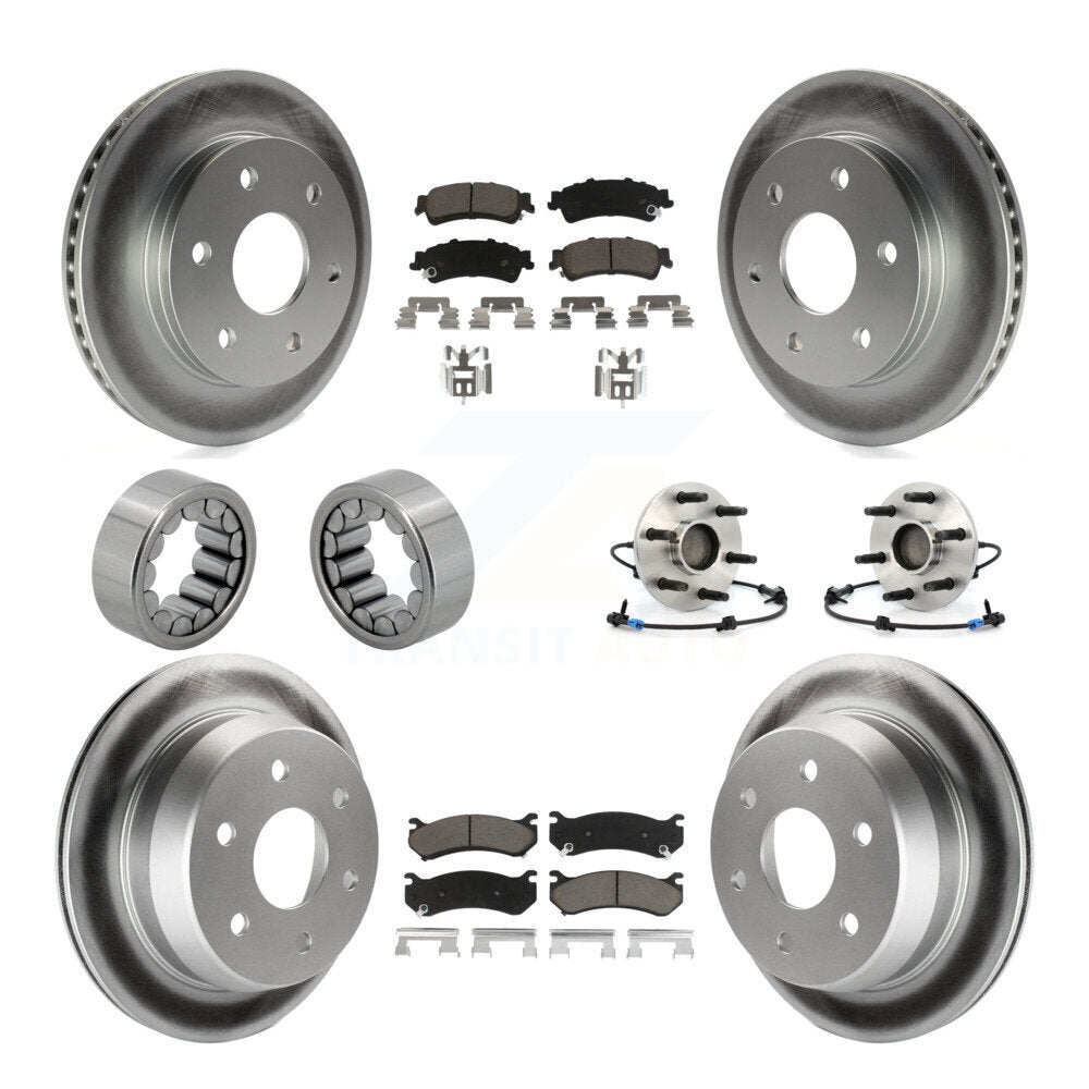 Front Rear Hub Bearing Coat Brake Rotor Pads Shoe Kit (10Pc) For Chevrolet Silverado 1500 KBB-121593