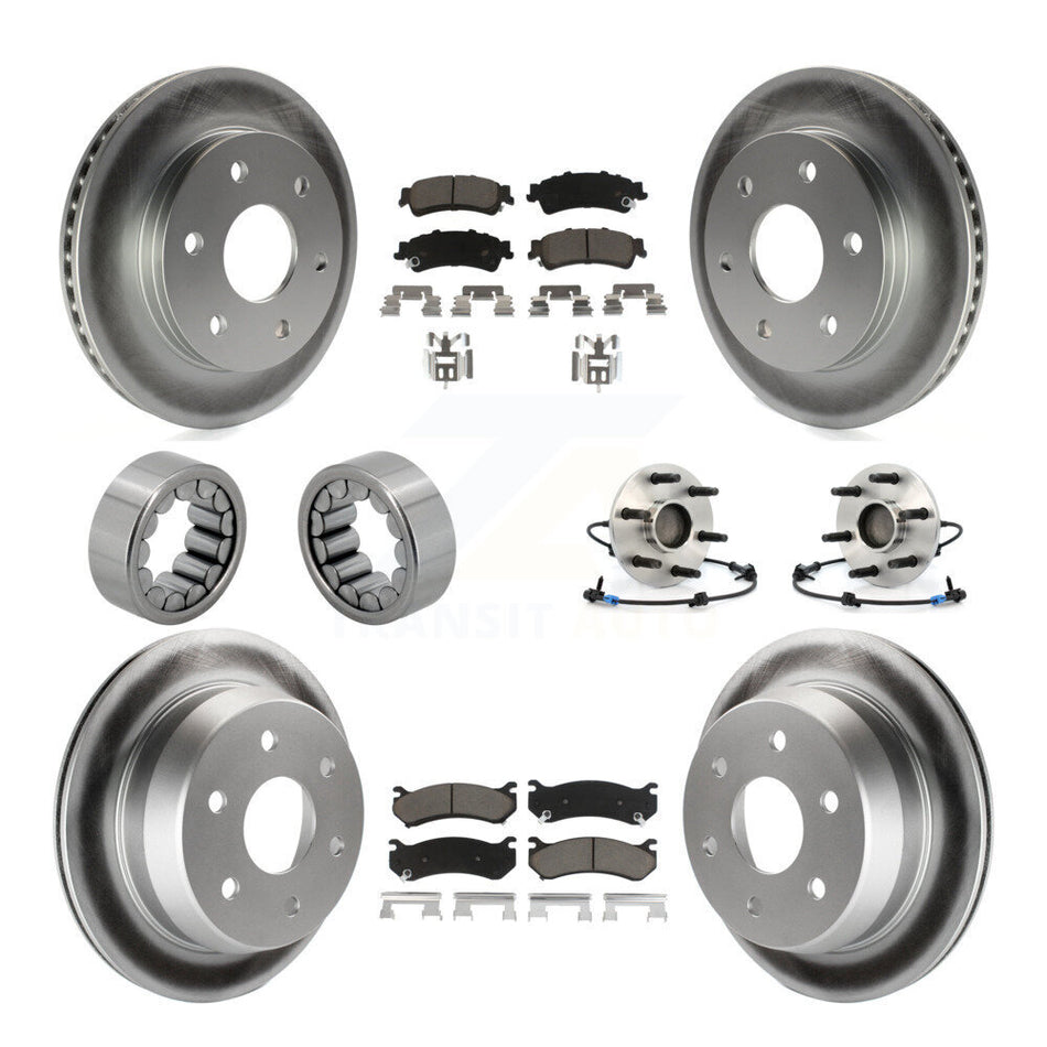 Front Rear Hub Bearing Coat Brake Rotor Pads Shoe Kit (10Pc) For Chevrolet Silverado 1500 KBB-121593