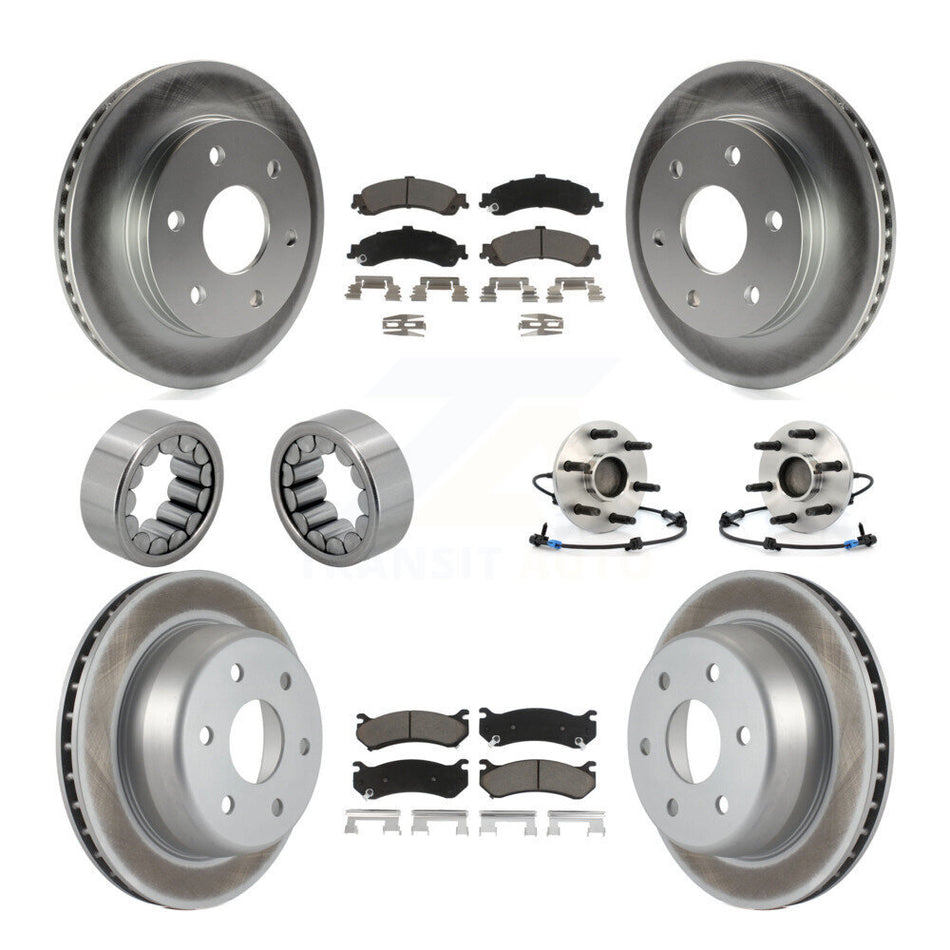 Front Rear Hub Bearing Coat Brake Rotor Pads Shoe Kit (10Pc) For Chevrolet Avalanche 1500 KBB-121595