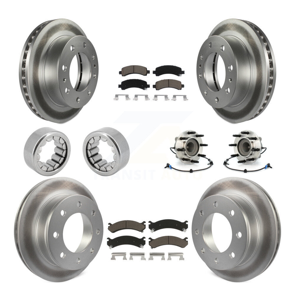 Front Rear Hub Bearing Coated Brake Rotor Pads Shoe Kit (10Pc) For Chevrolet Express 2500 KBB-121631